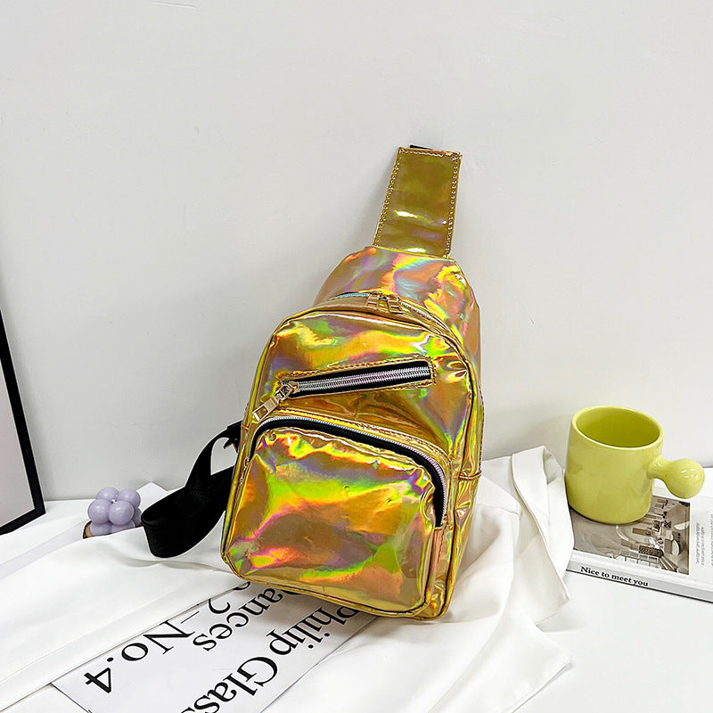 Wholesale New PVC Sports Messenger Laser Chest Bag